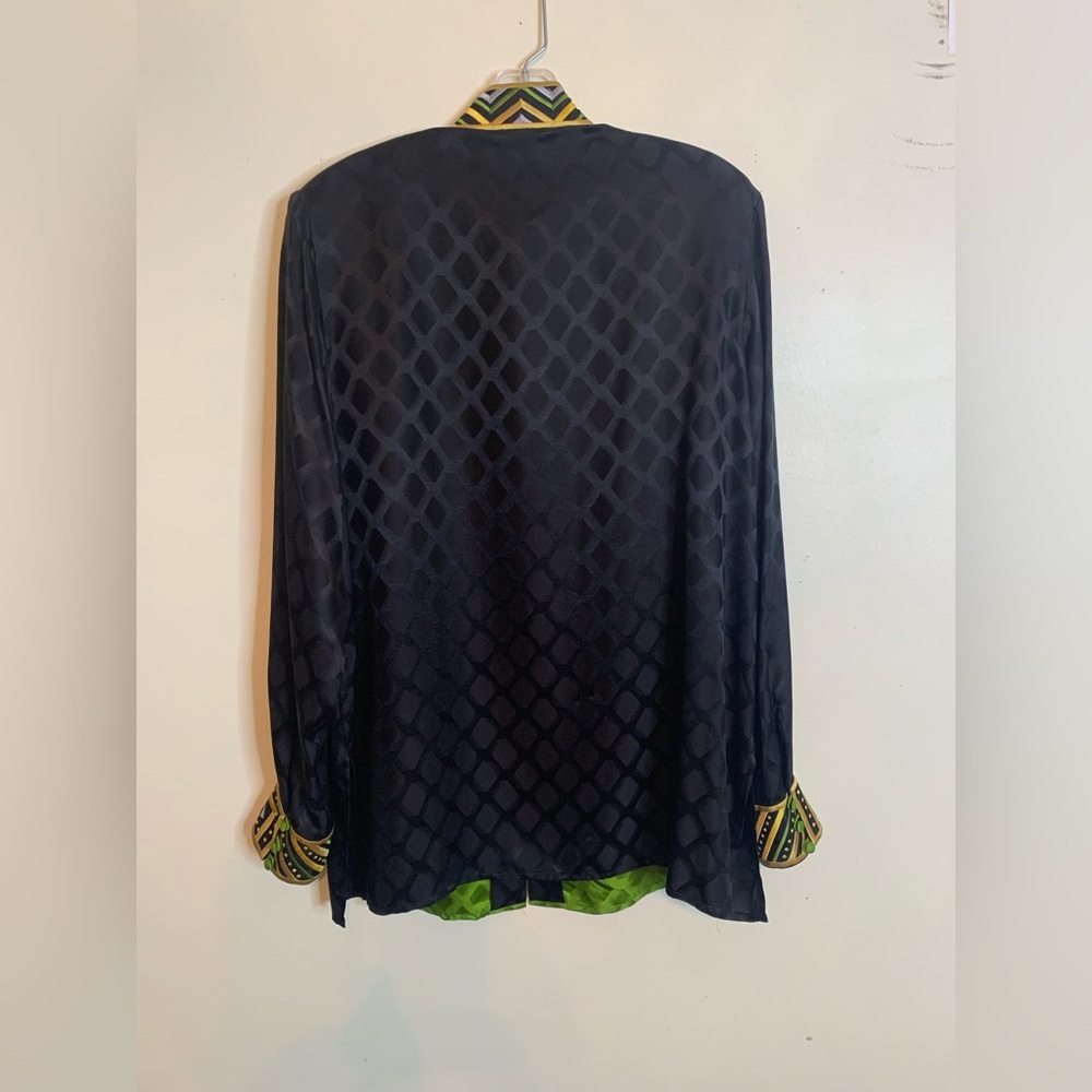 Bob Mackie Silk Wearable Art Long Sleeve Blouse / Jacket Sz M - Picture 5 of 12